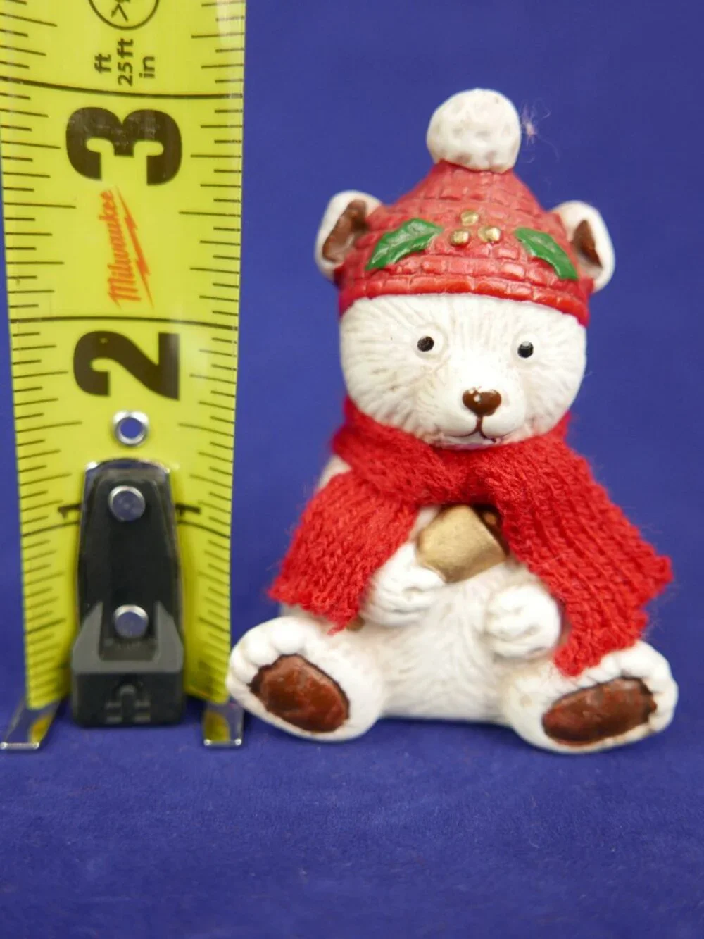 Vintage 1985 Jasco Lil Chimers Polar Bear Christmas Ornament Porcelain Bell 3